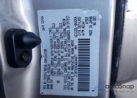 2004 Lexus Gx 470 z USA, uszkodzony, nr VIN JTJBT20X540044877